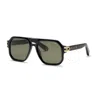 Philipp Plein Nero Lucido Acetate Sunglasses In Green