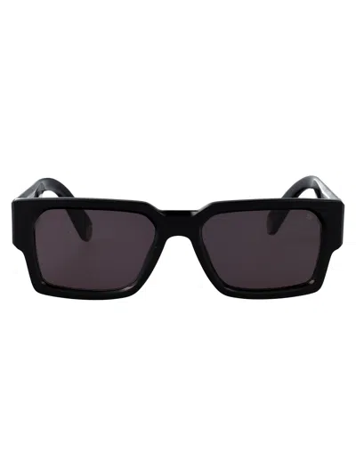 Philipp Plein Nero Lucido Acetate Sunglasses In Brown