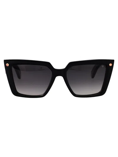 Philipp Plein Nero Lucido Acetate Sunglasses In Orange