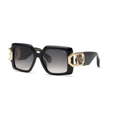 Philipp Plein Nero Lucido Titanium Sunglasses In Pattern