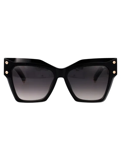 Philipp Plein Nero Lucido Titanium Sunglasses In Orange