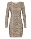 Philipp Plein Python-print Crystal Mini Dress In Grey