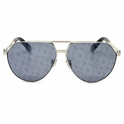 Pre-owned Philipp Plein New,  Sunglasses Plein The Skull Spp007 Col.528l Authentic In Gray