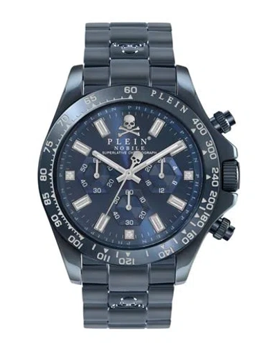 Philipp Plein Nobile Chronograph Watch Man Wrist Watch Blue Size - Stainless Steel