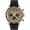 Philipp Plein Men's Chronograph Nobile Racing Black Silicone Strap Watch 43mm In Ip Beige