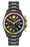 Philipp Plein Nobile Lady Crystal Watch Woman Wrist Watch Black Size Onesize Stainless Steel In Ip Black