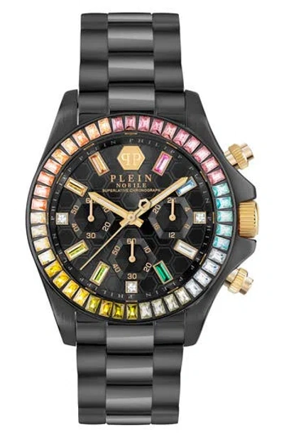 PHILIPP PLEIN PHILIPP PLEIN NOBILE SILICONE STRAP CHRONOGRAPH WATCH, 43MM