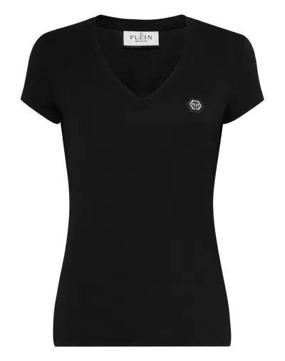 Philipp Plein Normal V Neck T-shirt In Black
