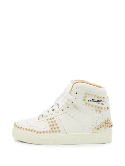 Pre-owned Philipp Plein Notorious Studded Sneakers In White