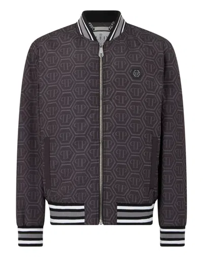 Philipp Plein Nylon Bomber All-over Monogram In Multi