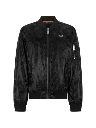 Philipp Plein Bomberjacke Mit Camouflage-print In Black