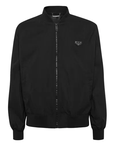 Philipp Plein Nylon Bomber Jacket Men In Black