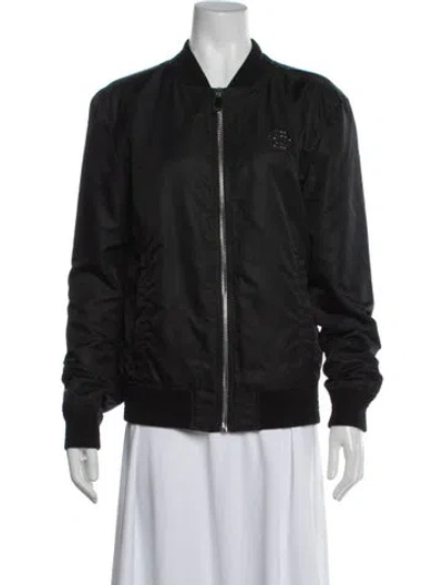 Pre-owned Philipp Plein Nylon Bomber Jacket In Black