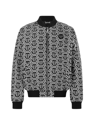 Philipp Plein Bomberjacke Mit Monogramm In Black