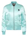 Philipp Plein Oversized Bomber Jacket In Blue