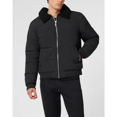 Philipp Plein Nylon Down Jacket Men In Black