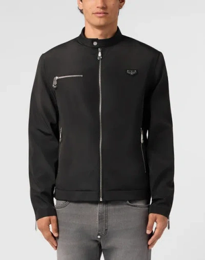 Philipp Plein Nylon Motor Jacket Men In Black