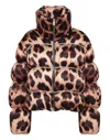 Philipp Plein Nylon Oversized Down Jacket Leopard In Multi