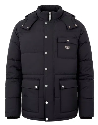 Philipp Plein Nylon Puffer Jacket Gothic Plein In Black