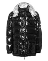 Philipp Plein Nylon Puffer Jacket Skull & Bones In Black