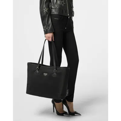 Philipp Plein Nylon Shopper Bag Women In Black