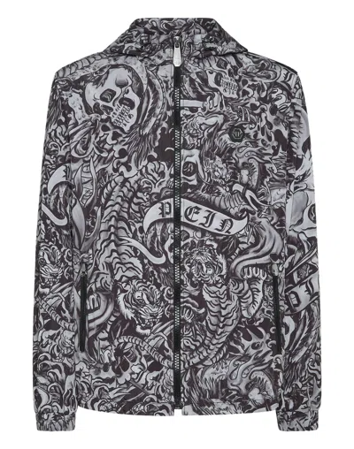 PHILIPP PLEIN NYLON WINDBREAKER TATTOO