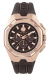 Philipp Plein Octagon Chronograph Silicone Strap Watch, 44mm