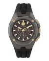 Philipp Plein Octagon Chronograph Watch Man Wrist Watch Brown Size Onesize Stainless Steel In Black
