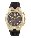Philipp Plein Octagonal Chronograph Timepiece With Ip Yellow Gold Case In Multi