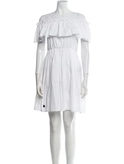 Pre-owned Philipp Plein Off-the-shoulder Mini Dress W/ Tags In White