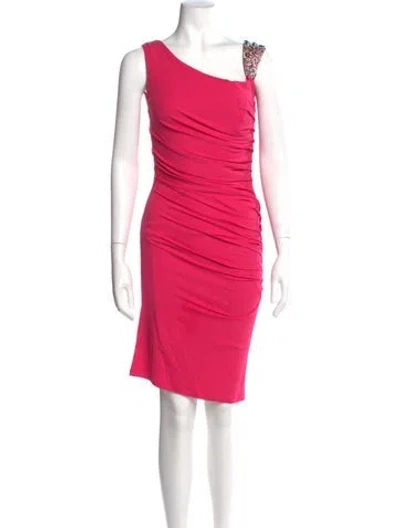 Pre-owned Philipp Plein One-shoulder Knee-length Dress W/ Tags In Pink