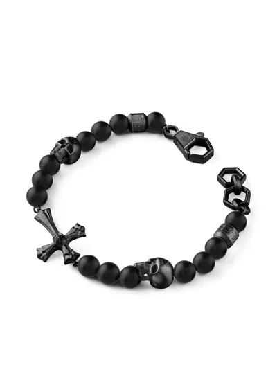 Philipp Plein Onyx-beads Bracelet In Black