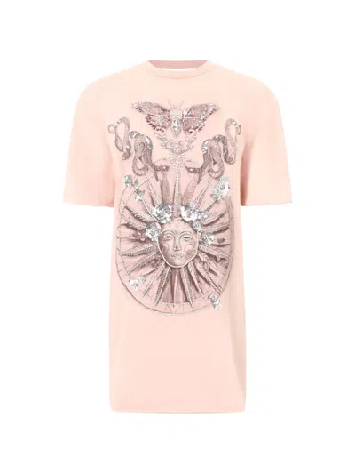 Philipp Plein Open-back Butterfly-motif Tattoo Mini Dress In Pink