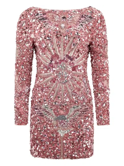Philipp Plein Open-back Mini Dress In Pink