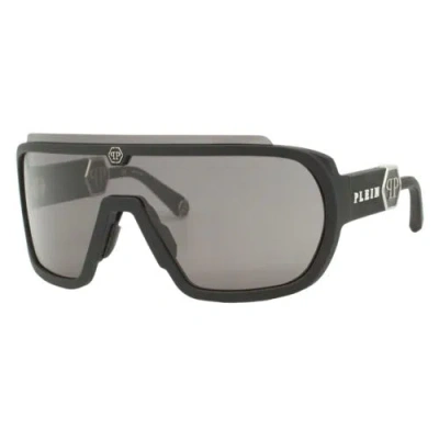 Pre-owned Philipp Plein Outsider Spp078 C.06aa Matte Black Silver Men's Sunglasses W/case