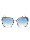 Philipp Plein Oversize-frame Sunglasses In Gold