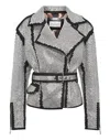 Philipp Plein Oversized Biker Jacket Crystal In Multi