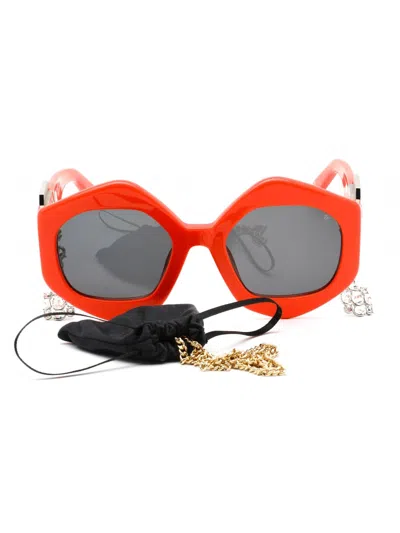 Philipp Plein Oversized Women's Sunglasses - Style Spp102s In Orange