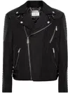 Philipp Plein Nylon Biker Jacket With Leather Padding In Black