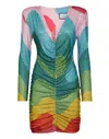 Philipp Plein Crystal-embellished Rainbow-print Minidress In Multi