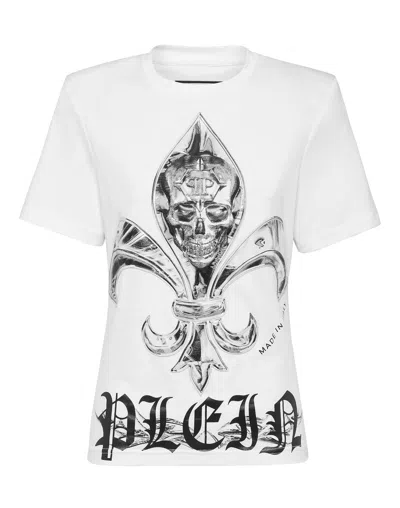 Philipp Plein Padded Shoulder T-shirt Sexy Pure Fit Chrome In White