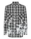 Philipp Plein Padded Vintage Checked Military Overshirt Ls Gothic Plein