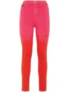 Philipp Plein Paint-splatter High-waist Jeans In Pink