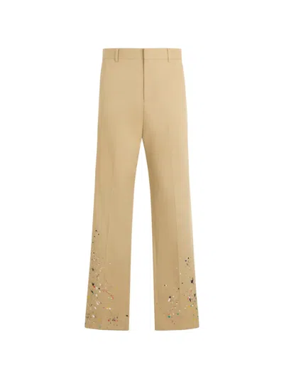 Philipp Plein Painted Loose Trousers In Neutral