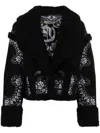 Philipp Plein Shearling-jacke Mit Paisleymuster In Black