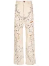 Philipp Plein Paisley-print Cotton Jeans In Neutrals