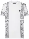Philipp Plein T-shirt Round Neck Ss Paisley Bandana In ホワイト