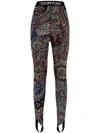 Philipp Plein Paisley Rhinestone-embellished Leggings In Multicolour