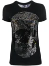 Philipp Plein Paisley Skull Round-neck T-shirt In Black