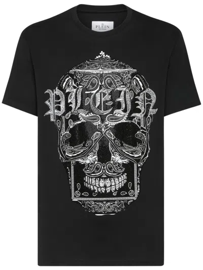 Philipp Plein Paisley Skull T-shirt In Black